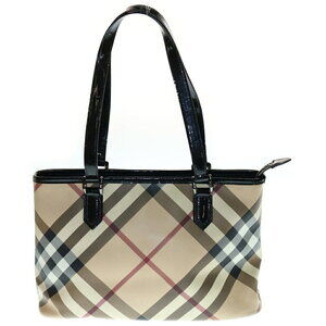 Burberry Nova Check Tote Bag Beige Tan Black